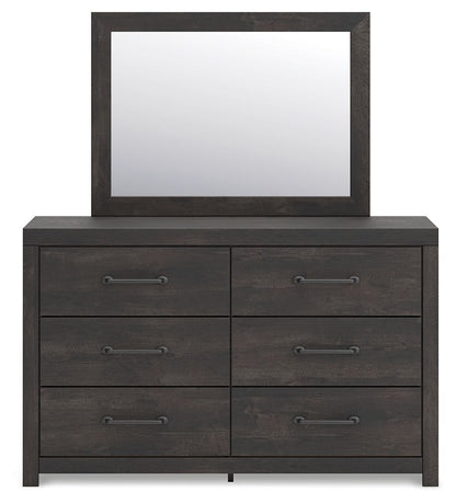 Hollivern - Dark Gray - Dresser And Mirror - Hornell Furniture Outlet