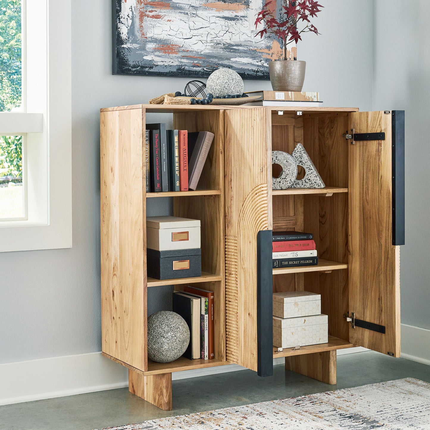 Kierwell - Natural - Accent Cabinet - Hornell Furniture Outlet