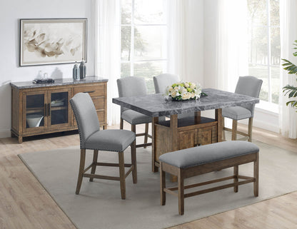 Grayson - Counter Dining Set - Distressed Wood Base - Hornell Furniture Outlet