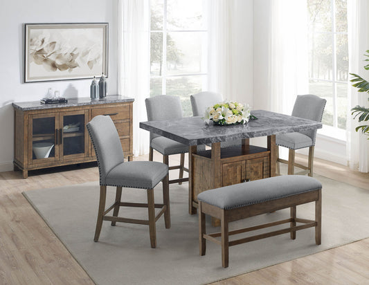 Grayson - Counter Dining Set - Distressed Wood Base - Hornell Furniture Outlet