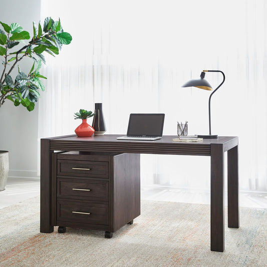 Modern Edge - 2 Piece Desk Set - Caffe - Hornell Furniture Outlet