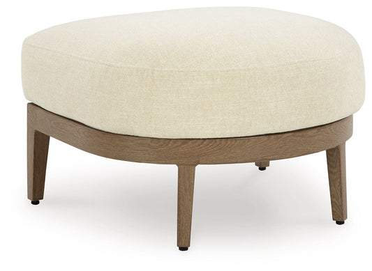 Serene Bay - Dark Brown / White - Ottoman With Cushion - Hornell Furniture Outlet