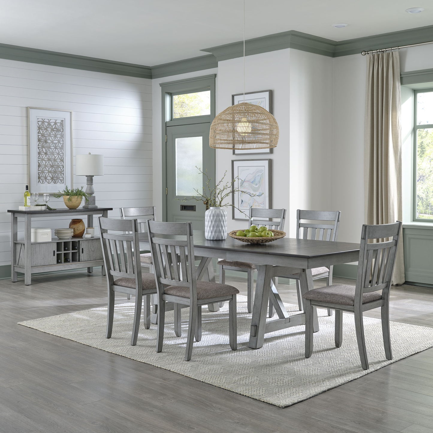 Newport - Trestle Table Set - Hornell Furniture Outlet
