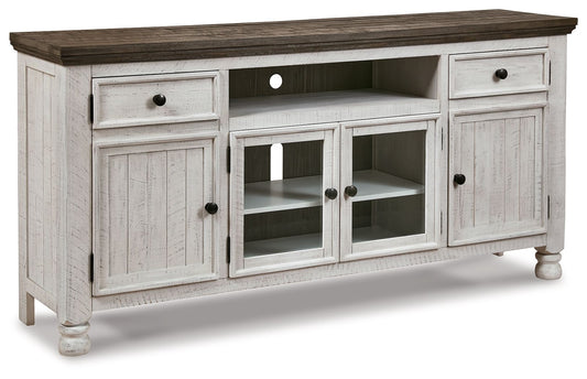 Havalance - Extra Large TV Stand - 4 Doors - Brown / Beige - Hornell Furniture Outlet