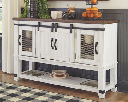 Valebeck - White / Brown - Dining Room Server - Hornell Furniture Outlet