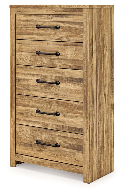 Maystonna - Five Drawer Chest - Brown - Hornell Furniture Outlet