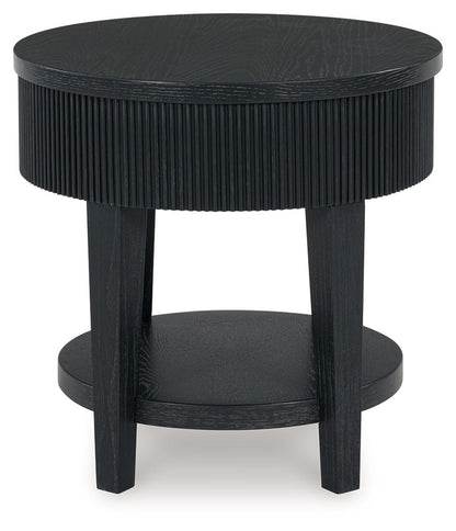 Marstream - Black - Round End Table - Hornell Furniture Outlet