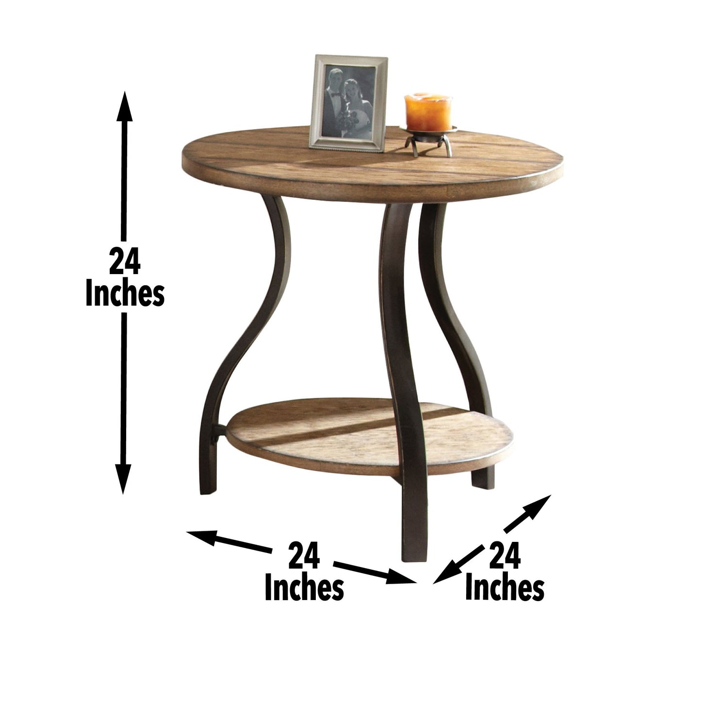 Denise - End Table Round - Brown - Hornell Furniture Outlet