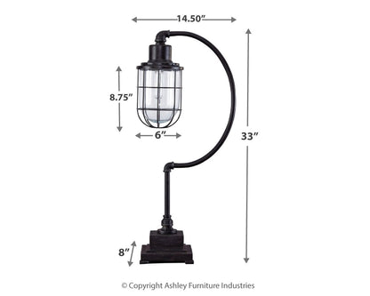 Jae - Antique Black - Metal Desk Lamp - Hornell Furniture Outlet
