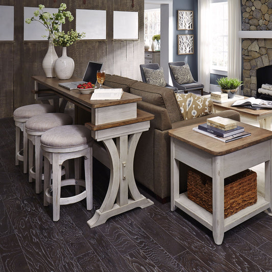 Farmhouse Reimagined - 4 Piece Dining Room Set - White - Hornell Furniture Outlet
