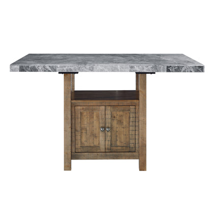 Grayson - Gray Marble Counter Table - Dark Gray - Hornell Furniture Outlet