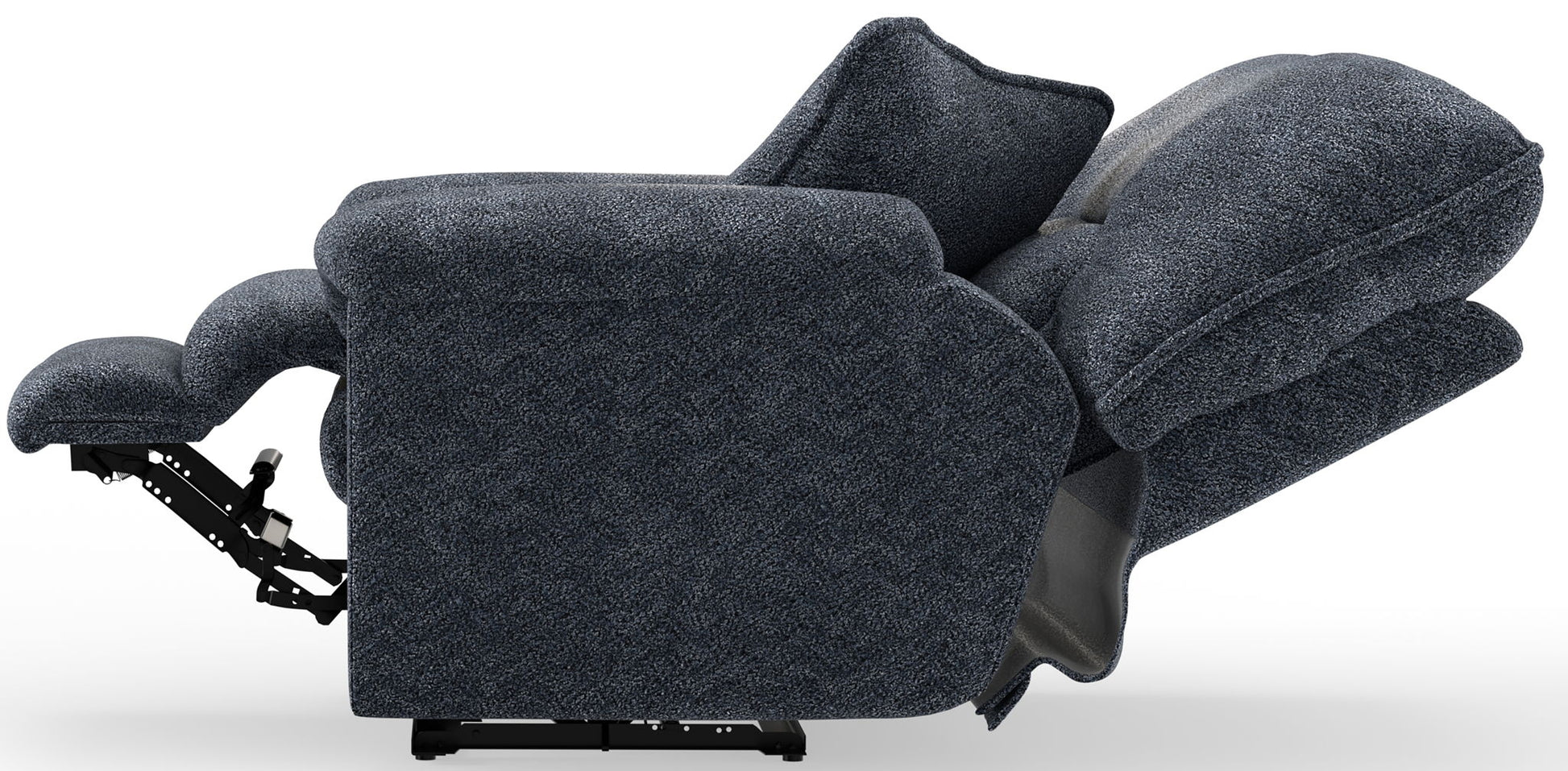 Paxon - Deep Seat Power Lay Flat Recliner With Power Adjustable Headrest - Smoke - Hornell Furniture Outlet