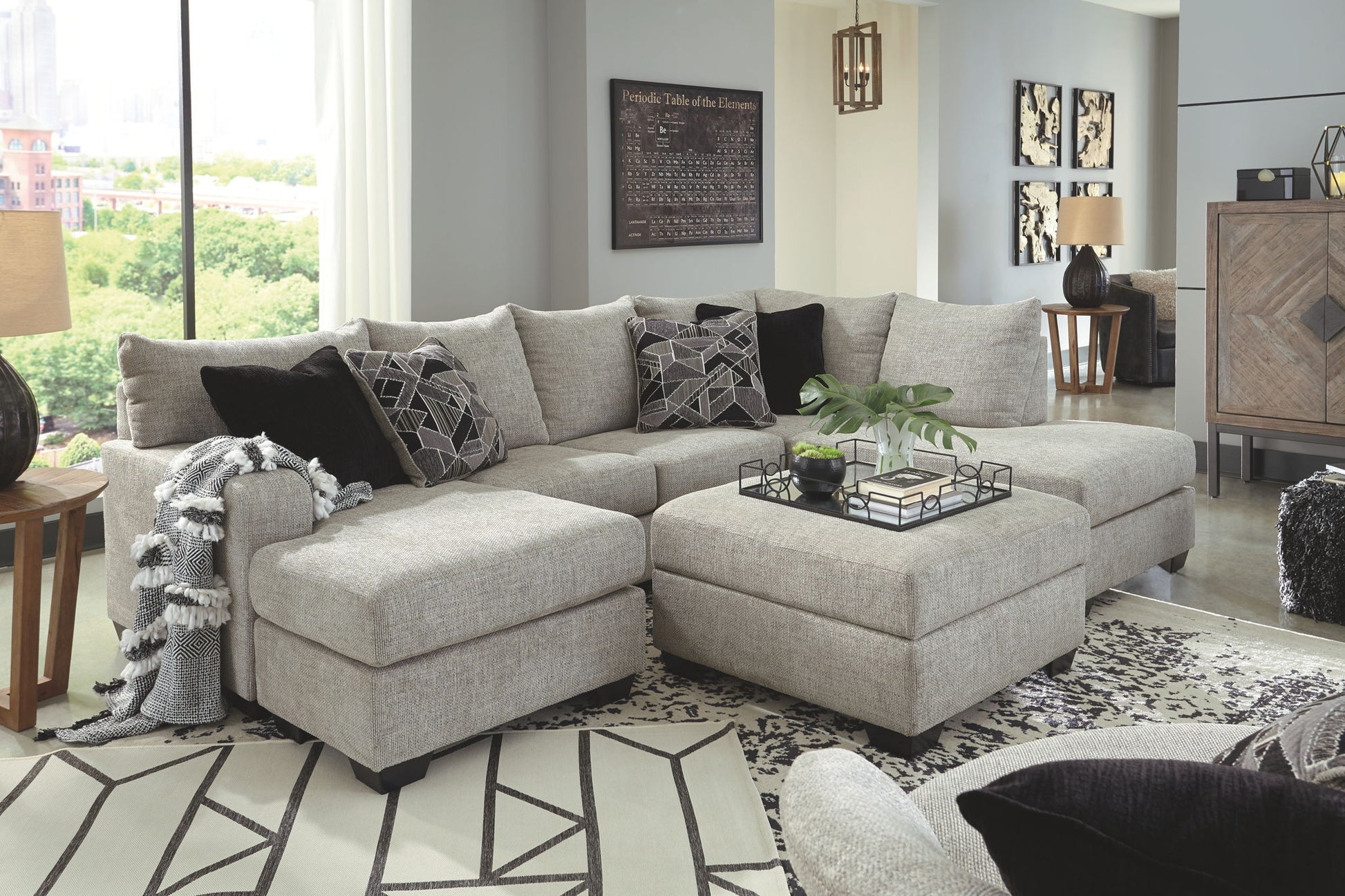 Megginson - Storm - Ottoman With Storage - Hornell Furniture Outlet