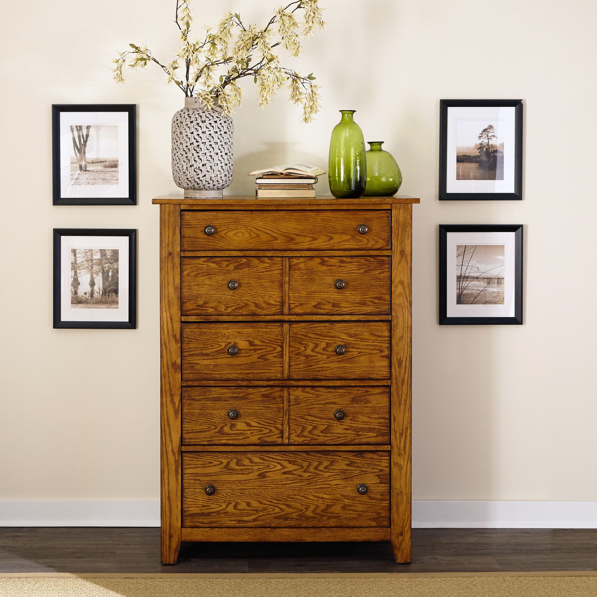 Grandpas Cabin - 5 Drawer Chest - Light Brown - Hornell Furniture Outlet