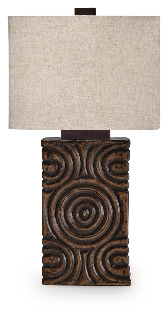 Heathbury - Antique Brown - Paper Table Lamp - Hornell Furniture Outlet
