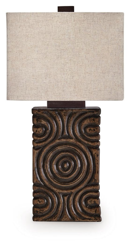 Heathbury - Antique Brown - Paper Table Lamp - Hornell Furniture Outlet