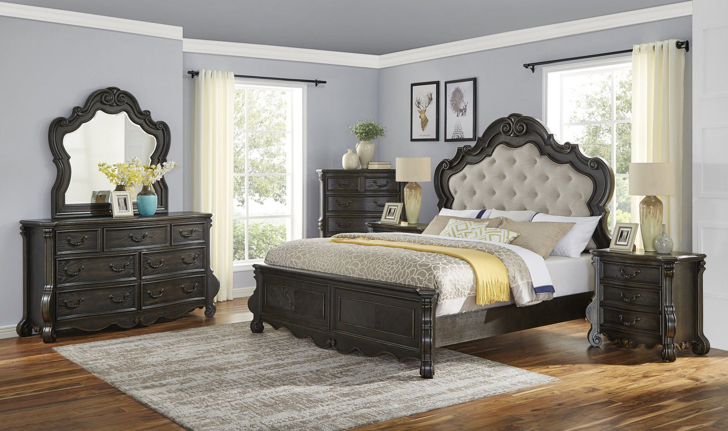Rhapsody - 5 Piece Queen Bedroom Set - Dark Brown - Hornell Furniture Outlet