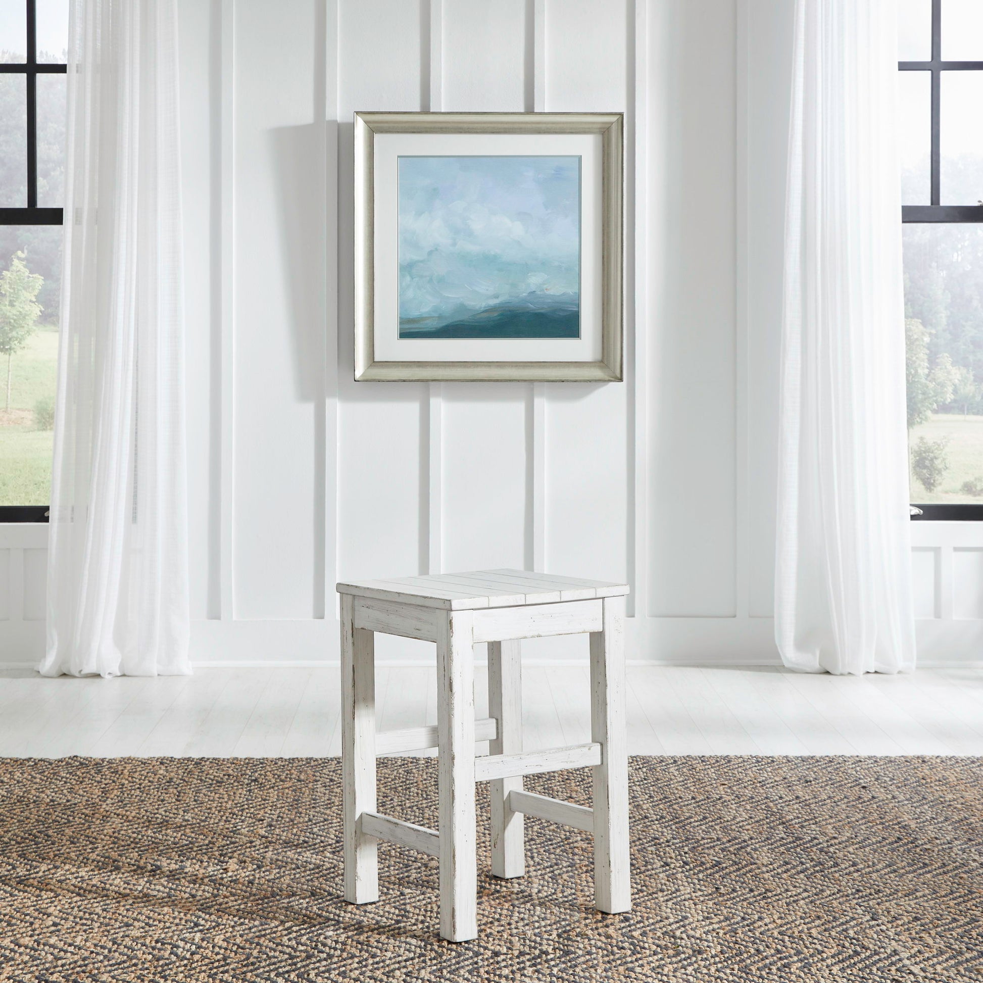 River Place - Console Stool - White - Hornell Furniture Outlet