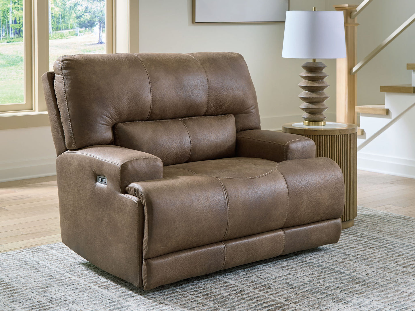Beckley Place - Earth - Power Recliner With Adjustable Headrest - Hornell Furniture Outlet