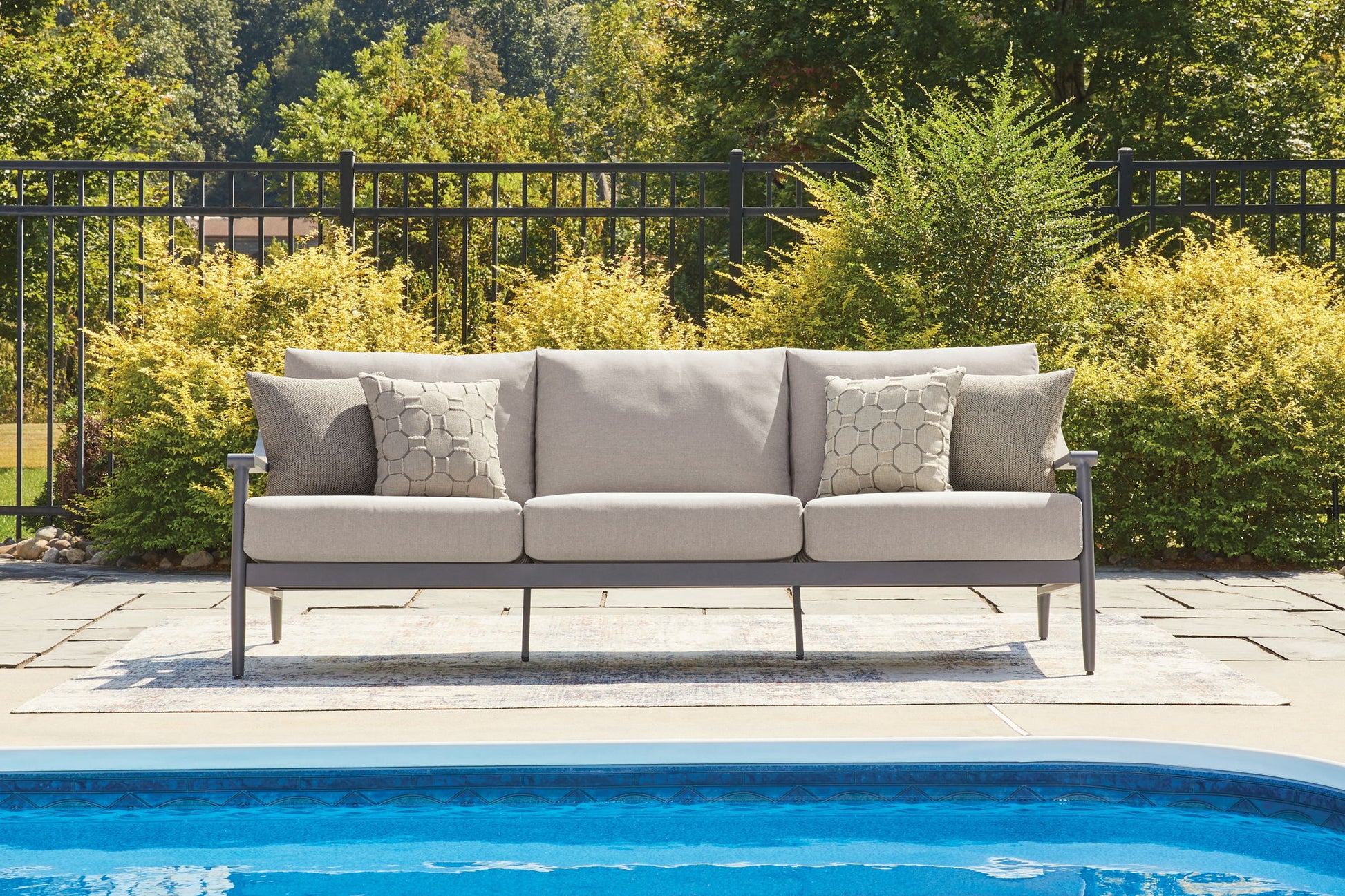 Ocean Beach - Sofa With Cushion - Gray - Hornell Furniture Outlet