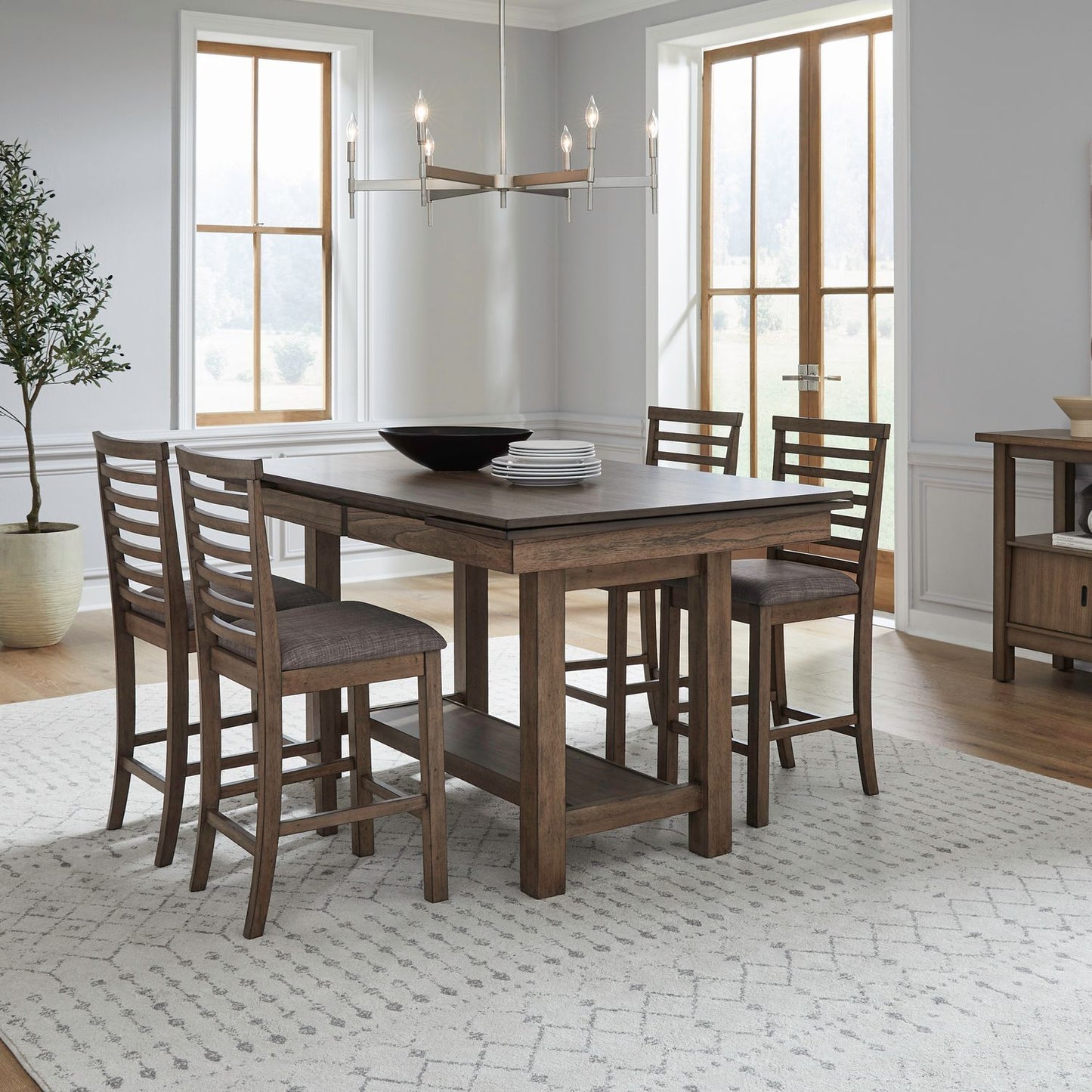 Brook Bay - Gathering Trestle Table Set - Hornell Furniture Outlet