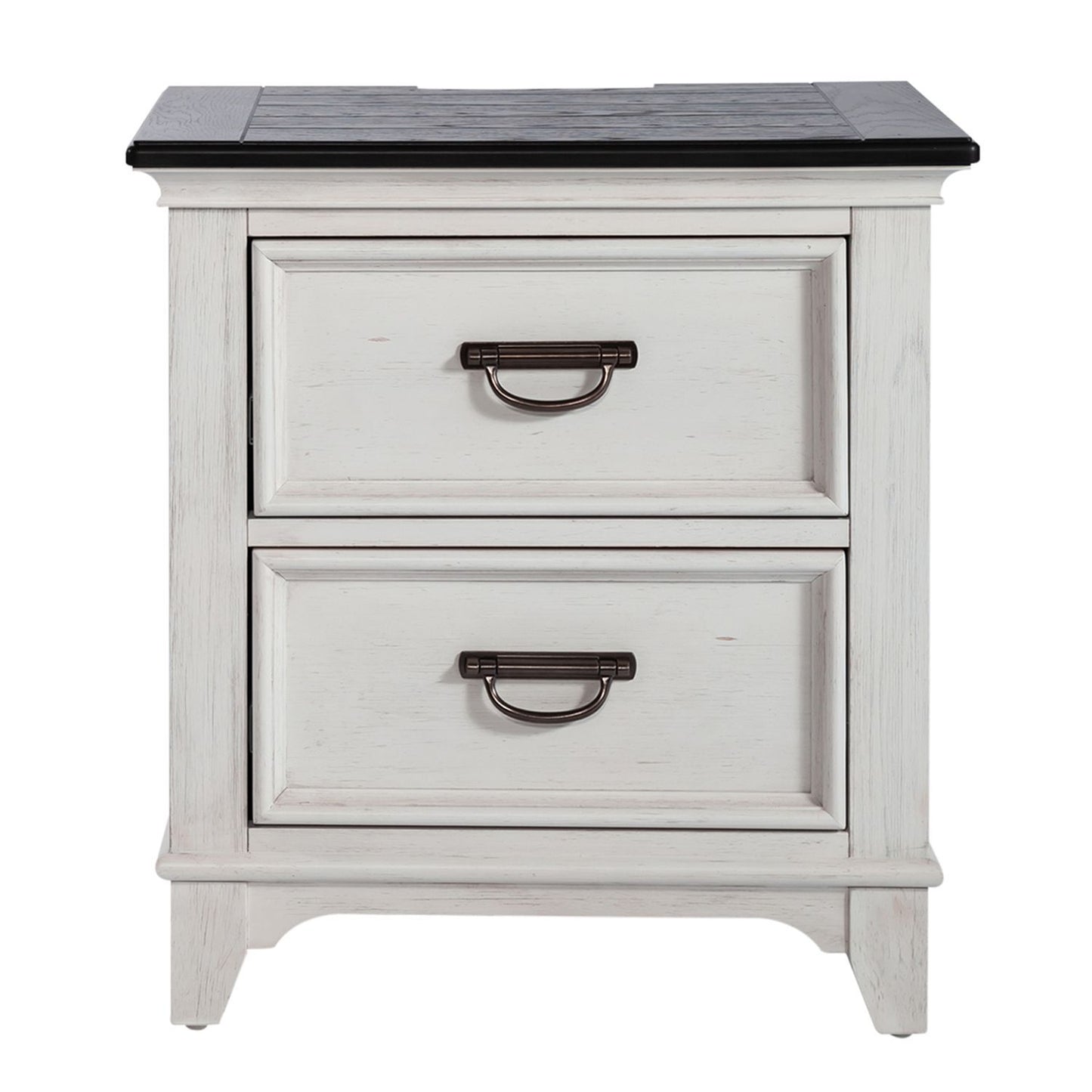 Allyson Park - 2 Drawer Nightstand With Charging Station - White - Hornell Furniture Outlet