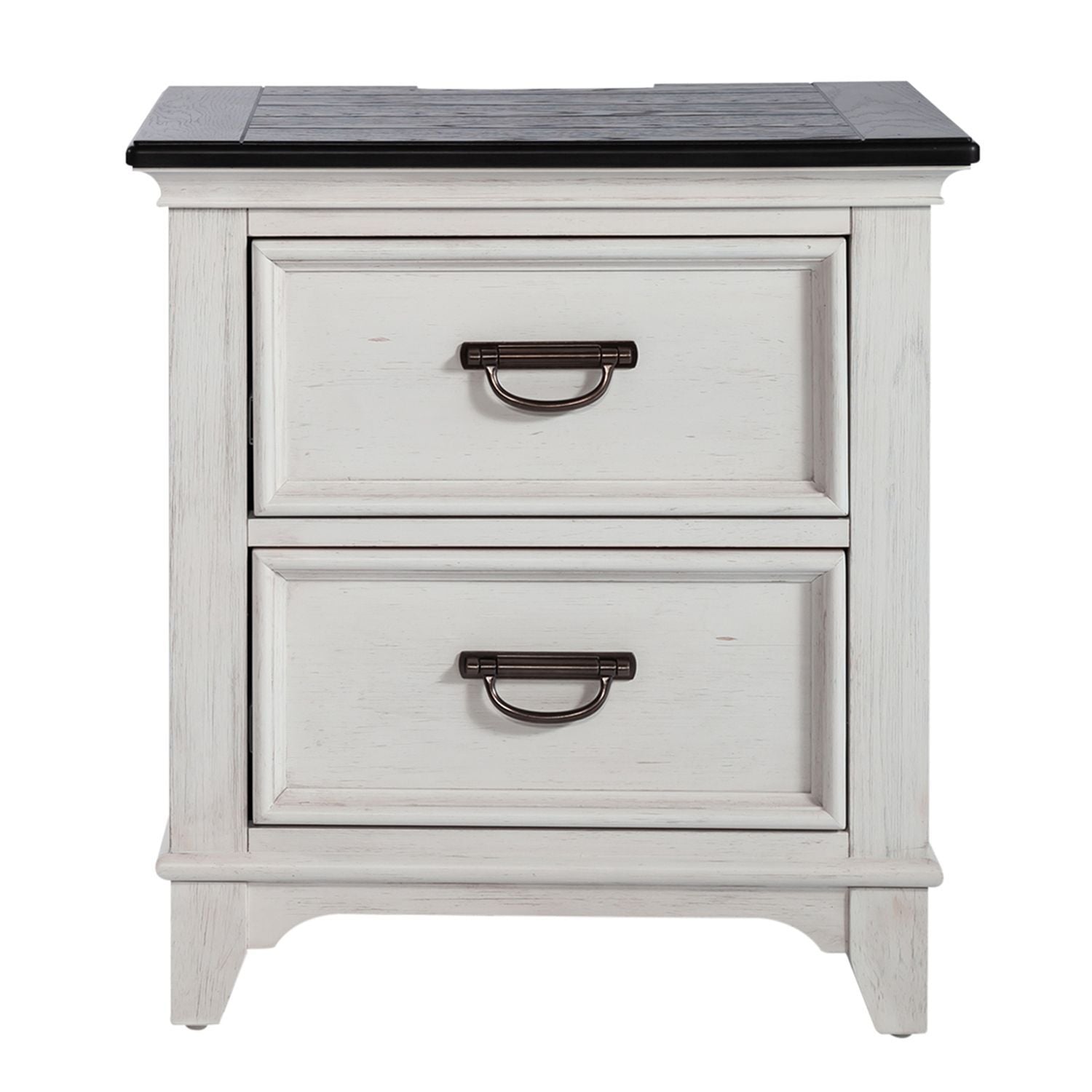 Allyson Park - 2 Drawer Nightstand With Charging Station - White - Hornell Furniture Outlet