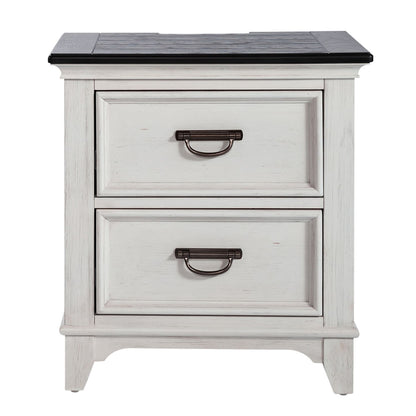 Allyson Park - 2 Drawer Nightstand With Charging Station - White - Hornell Furniture Outlet