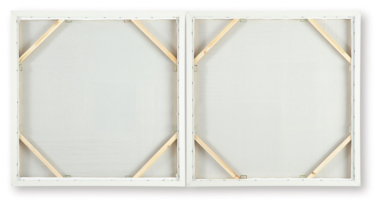 Andorfield - Wall Art Set (Set of 2) - Beige / Black / White - Hornell Furniture Outlet