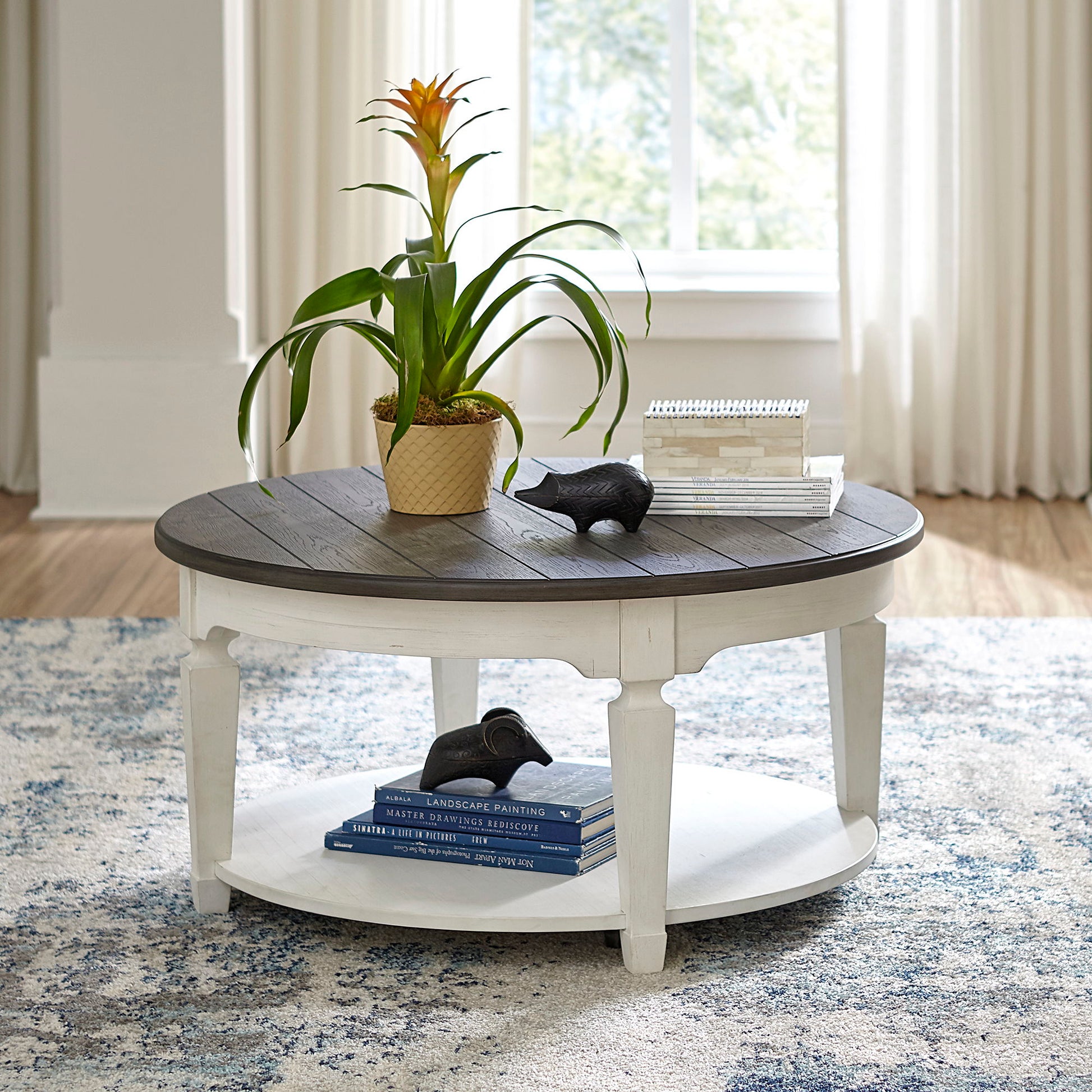 Allyson Park - Round Cocktail Table - White - Hornell Furniture Outlet