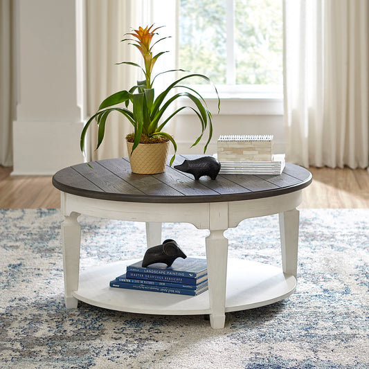 Allyson Park - Round Cocktail Table - White - Hornell Furniture Outlet