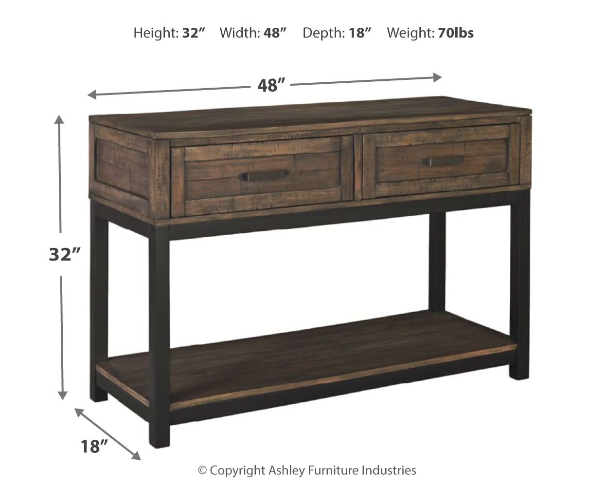 Johurst - Grayish Brown - Sofa Table - Hornell Furniture Outlet