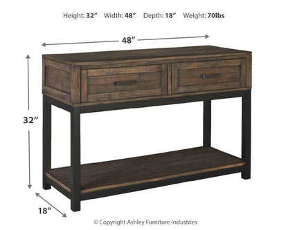 Johurst - Grayish Brown - Sofa Table - Hornell Furniture Outlet