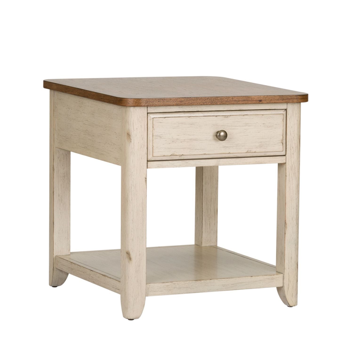 Farmhouse Reimagined - 3 Piece Table Set (1 Cocktail 2 End Tables) - White - Hornell Furniture Outlet