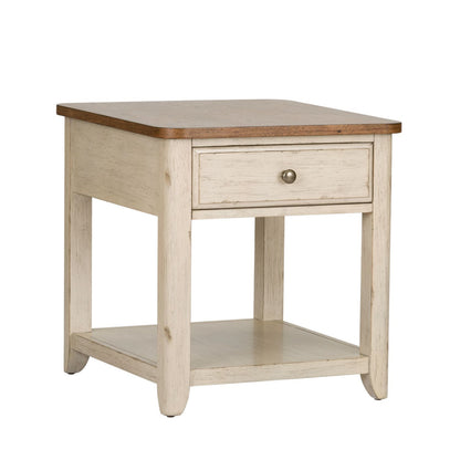 Farmhouse Reimagined - 3 Piece Table Set (1 Cocktail 2 End Tables) - White - Hornell Furniture Outlet