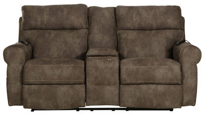 Tranquility - Power Headrest Power Lay Flat Reclining Cons Loveseat With CR3 Heat / Massage / Lumbar - Pewter - Hornell Furniture Outlet
