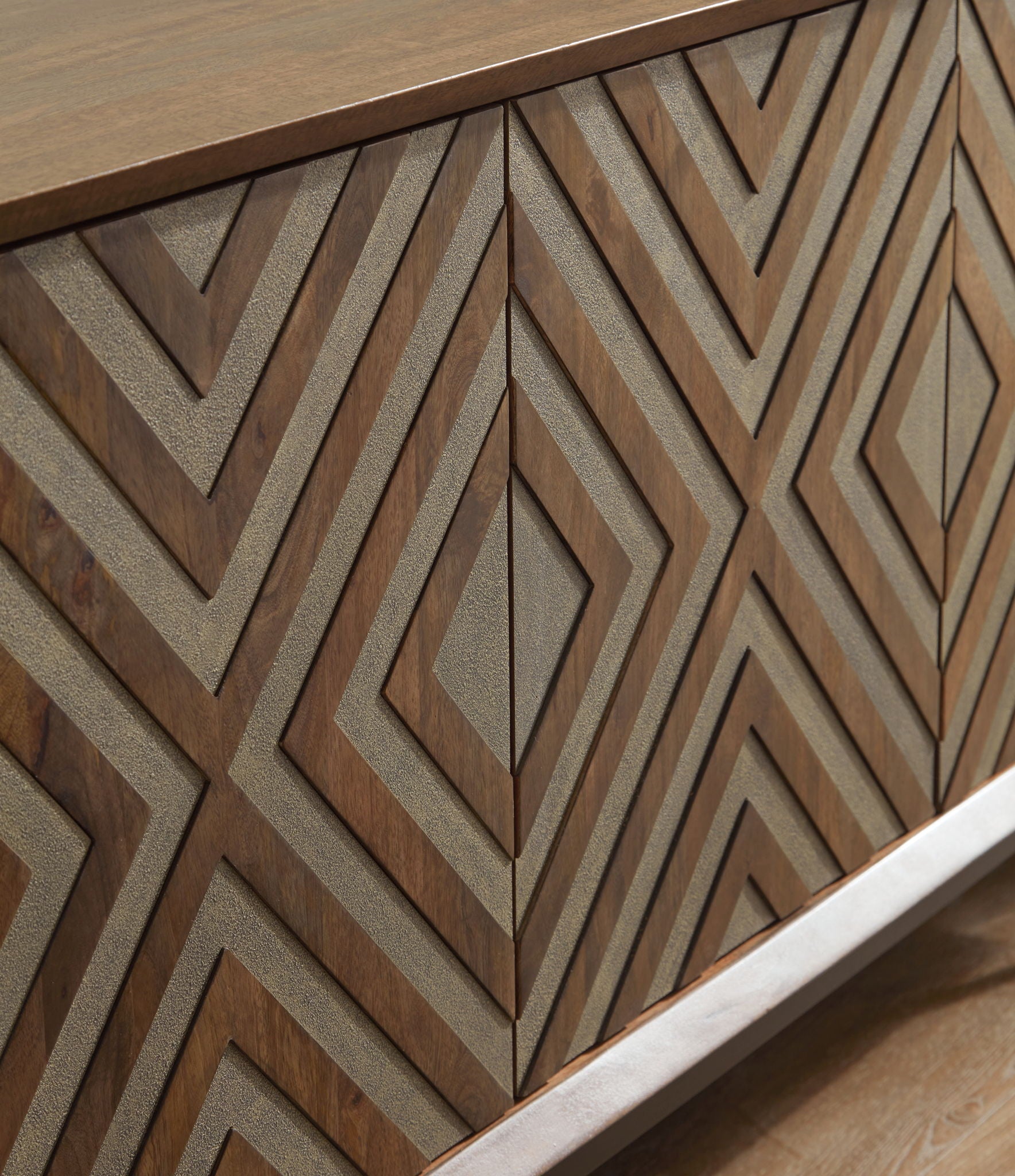 Dreggan - Brown / Gold Finish - Accent Cabinet - Hornell Furniture Outlet