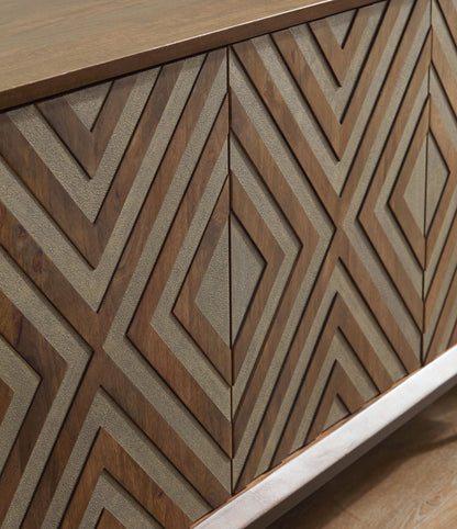 Dreggan - Brown / Gold Finish - Accent Cabinet - Hornell Furniture Outlet