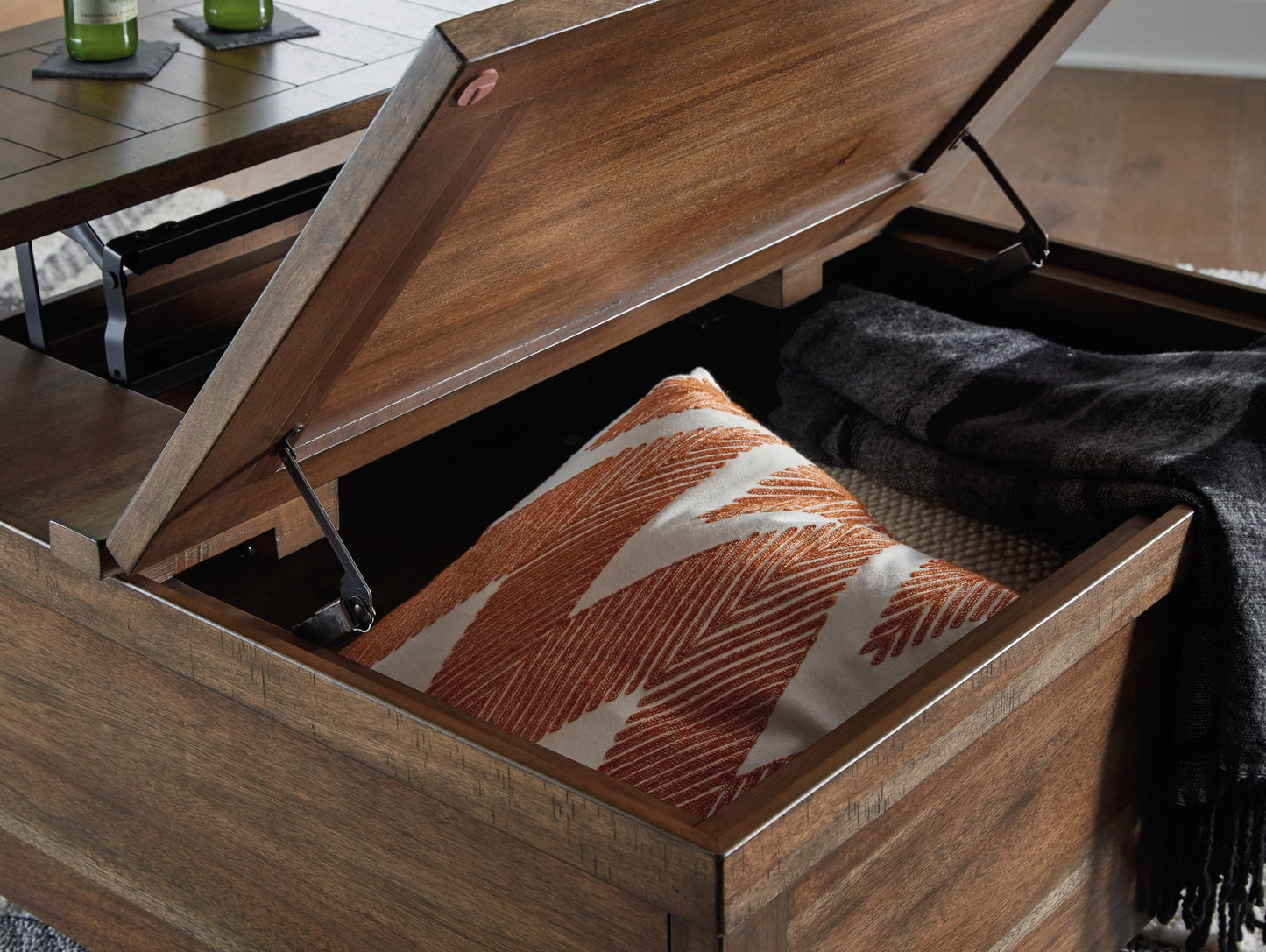 Moriville - Grayish Brown - Lift Top Cocktail Table - Hornell Furniture Outlet