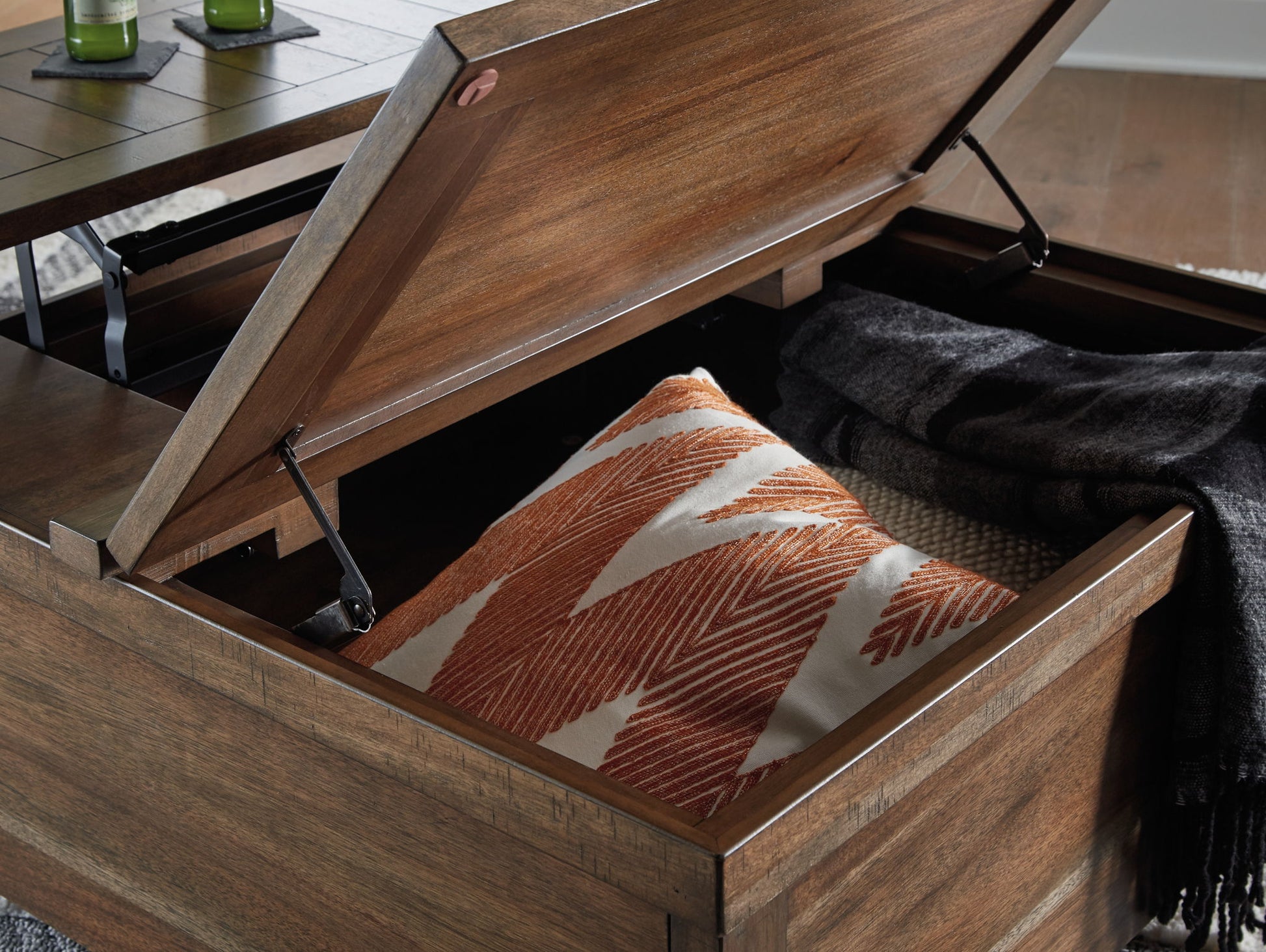 Moriville - Grayish Brown - Lift Top Cocktail Table - Hornell Furniture Outlet