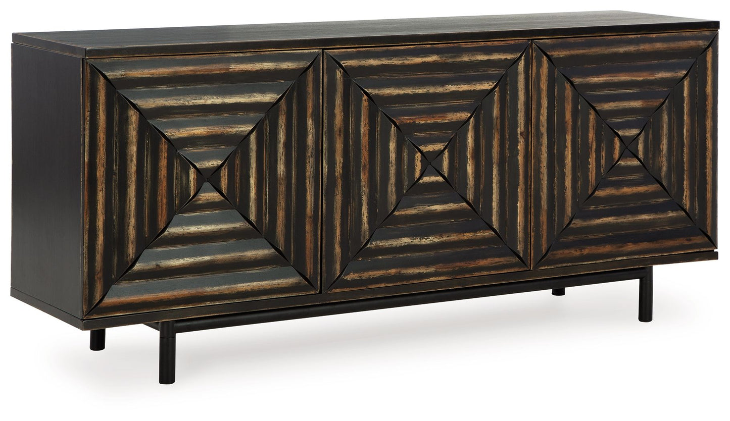 Fair Ridge - Distressed Black - Accent Cabinet - Hornell Furniture Outlet