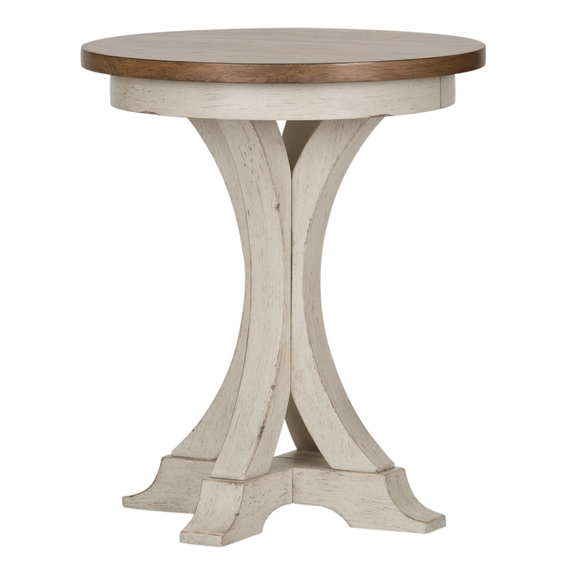 Farmhouse Reimagined - Round Chair Side Table - White - Hornell Furniture Outlet