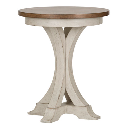 Farmhouse Reimagined - Round Chair Side Table - White - Hornell Furniture Outlet