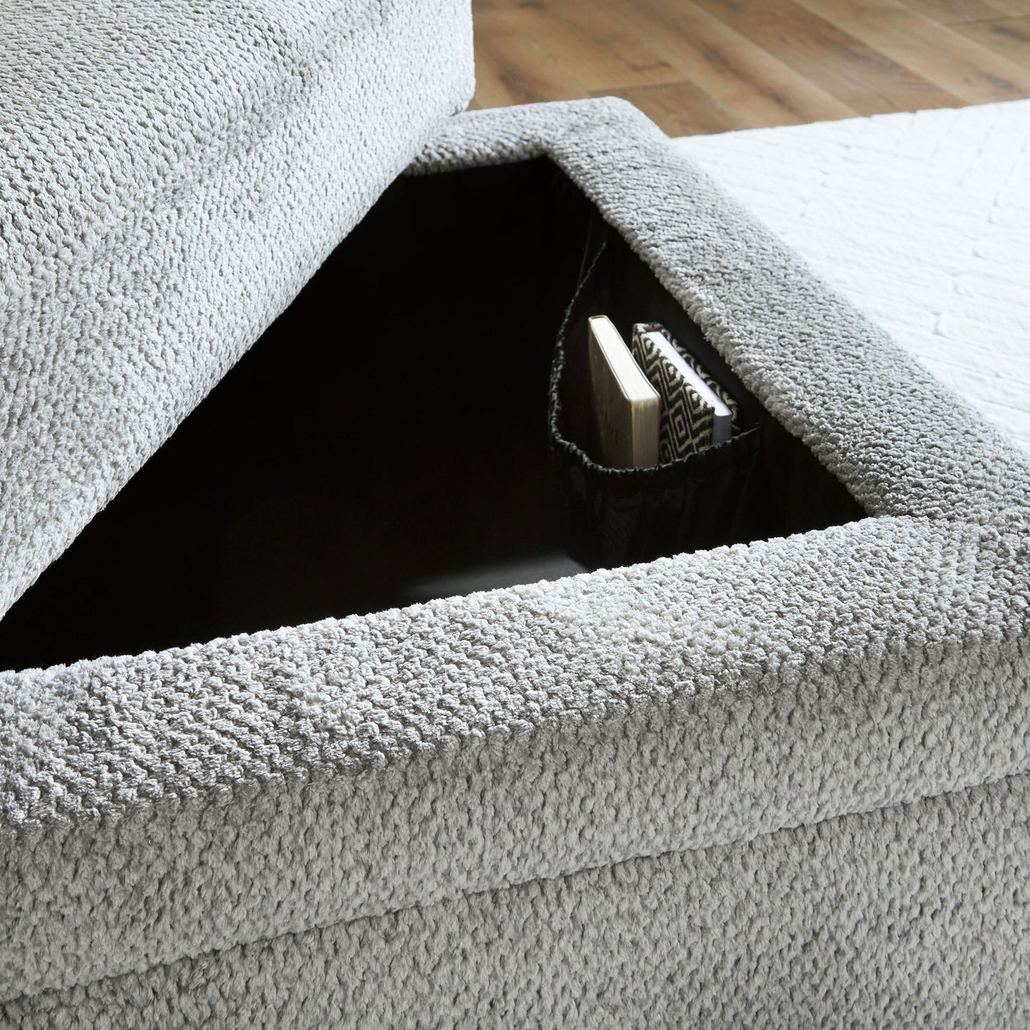 Casselbury - Cement - Ottoman With Storage - Hornell Furniture Outlet