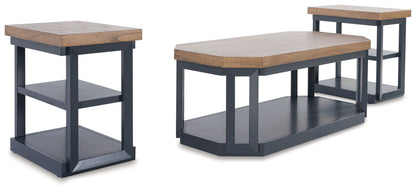 Landocken - Brown / Blue - Occasional Table Set (Set of 3) - Hornell Furniture Outlet