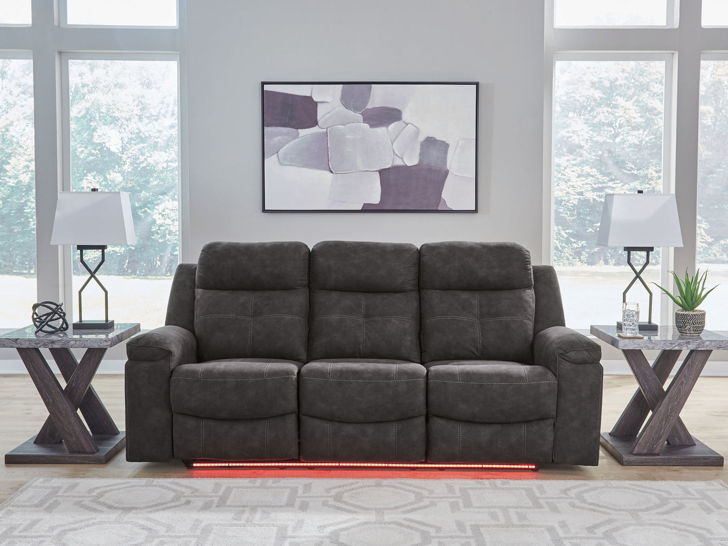 Brysonview - Reclining Sofa - Charcoal - Hornell Furniture Outlet