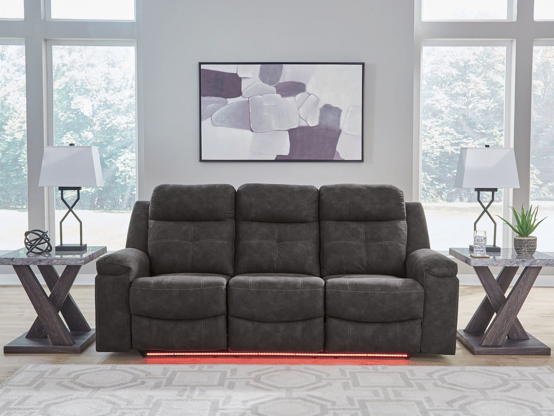 Brysonview - Reclining Sofa - Charcoal - Hornell Furniture Outlet