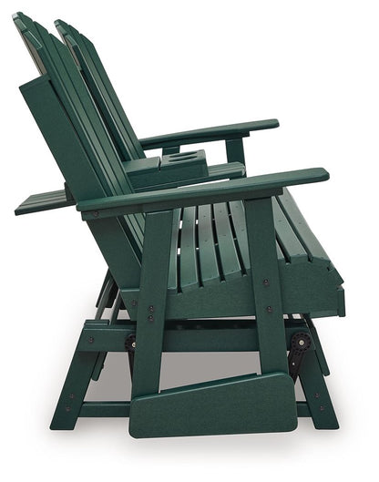 Shell Beach - Loveseat Glider - Green - Hornell Furniture Outlet