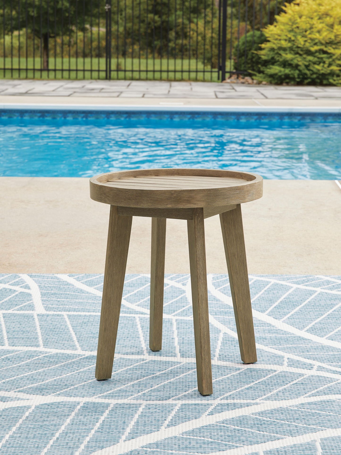 Marina Sun - Round End Table - Beige - Hornell Furniture Outlet