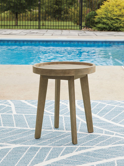 Marina Sun - Round End Table - Beige - Hornell Furniture Outlet